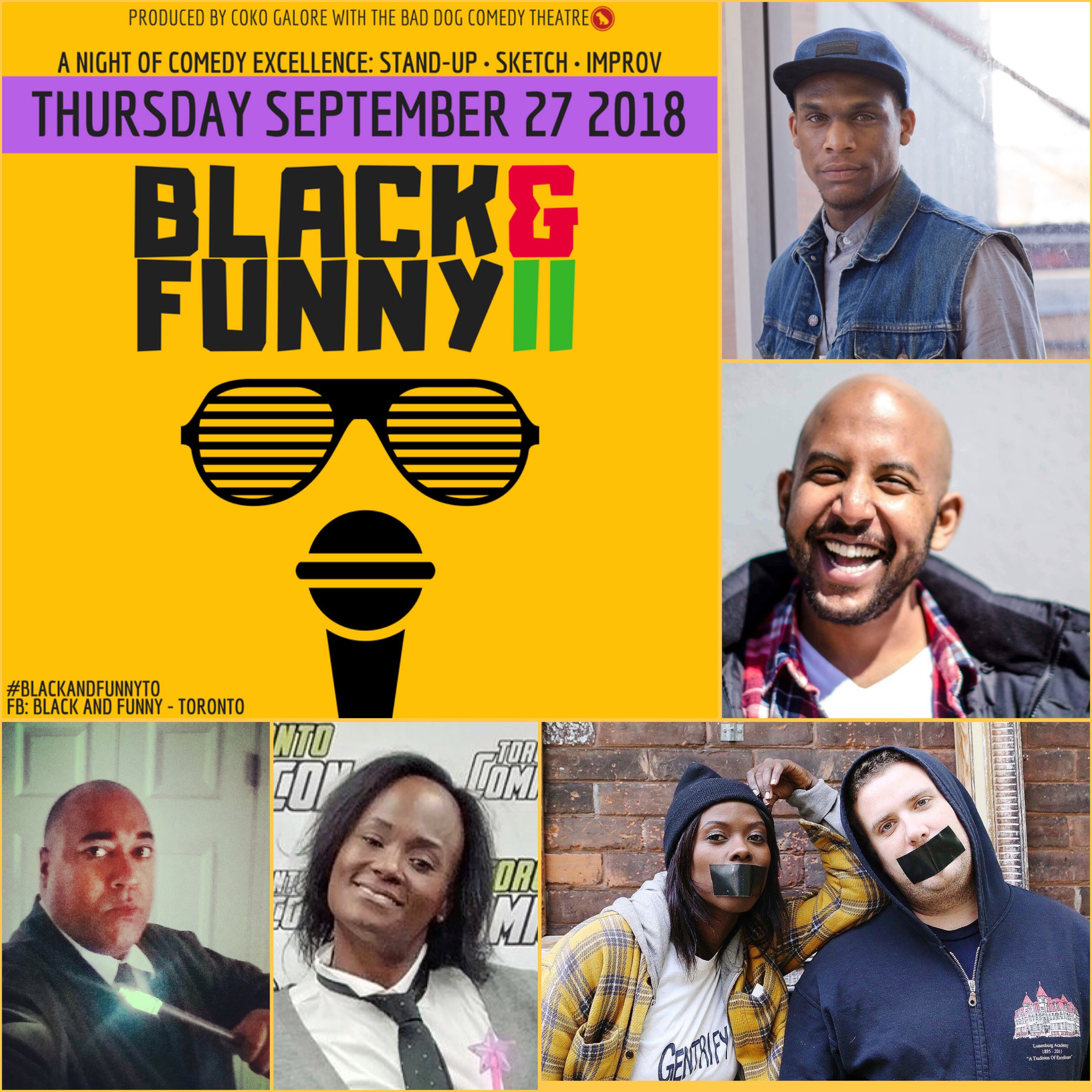 Black and Funny II, Sept 27 8pm, Bad Dog Theatre, Toronto
